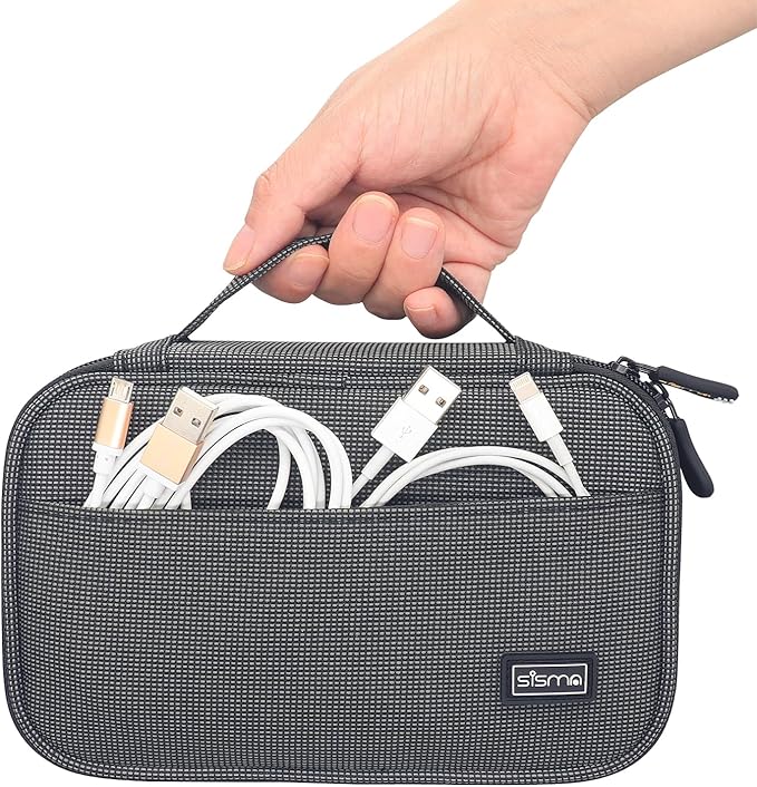 sisma Travel Electronics Organizer Tech Accessories Case Small Carrying Bag - Image 6
