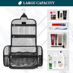 PAVILIA Large Hanging Toiletry Bag Travel Bag Women Men, Cosmetic Organizer - Image 5