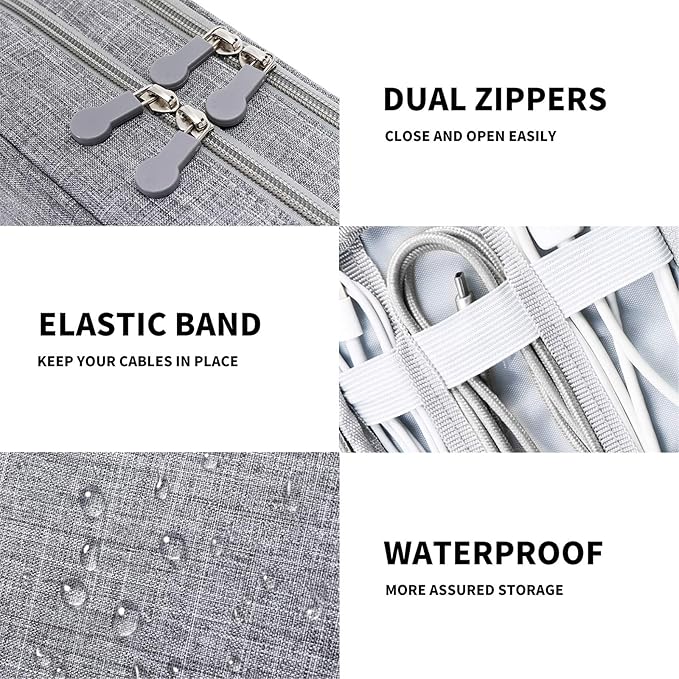 MIRLEWAIY Portable Electronics Accessories Organizer Bag Travel Charger Cable - Image 6