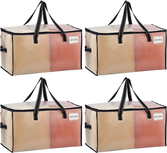 VENO 4 Pack Moving Bags, Comforter and Blanket Storage Bags by Veno