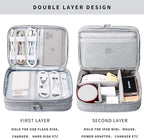 Lanola Travel Cable Organizer Bag, Electronic Accessories Case Portable Double - Image 3
