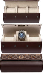 MOZSLY Watch Roll Travel Case 3 Slots Portable Watches Box Organizer Storage - Image 2