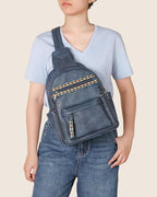 FADEON Large Sling Bag for Women, Leather Crossbody Purse Designer Anti Theft - Image 2