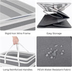 HomeHacks 2 Pack Large Laundry Baskets, Waterproof, Freestanding Laundry Hampers - Image 2