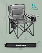 SONGMICS Oversized Lumbar Support Camping Chair, Heavy-Duty Outdoor Folding - Image 2