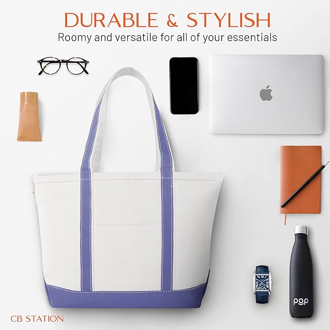 CB STATION Medium Classic Canvas Tote Bag - Image 6