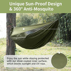 Camping Hammock with Mosquito Net and Sunshade, Backpacking Hammock with Ridge - Image 2