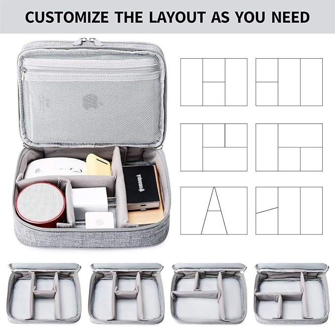 Lanola Travel Cable Organizer Bag, Electronic Accessories Case Portable Double - Image 4
