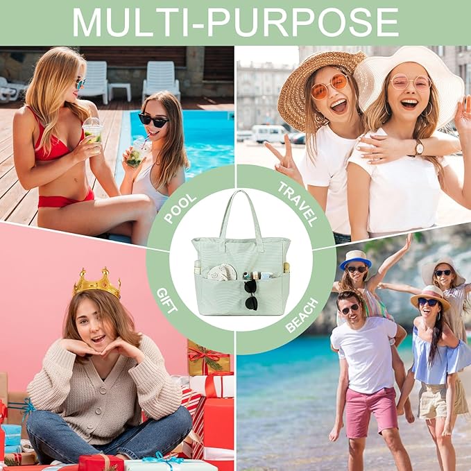 Beach Pool Bags Tote for Women Ladies Large Gym Tote Carry On Bag - Image 6
