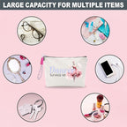 Funny Make Up Bag For Woman, Cosmetic Bag With Hand Strap - Dancer Survival Kit - Lined Toiletry Bag - Watercolor Pouch, Girl Organizer With Zipper, Women Essentials & Accessories - B07