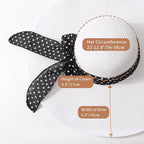 DRESHOW Beach Hats for Women Big Straw Wide Brim Summer Hat Floppy Foldable - Image 5