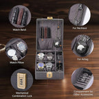 BISON DENIM Watch Box, 4 Watch Travel Case - Image 3