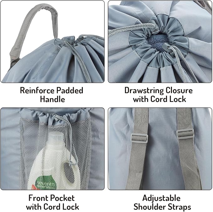 Backpack Laundry Bag, Large Laundry Backpack - Image 3