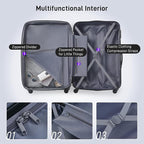 Merax Luggage Sets of 3 Piece Carry on Suitcase Airline Approved, 20/24/28 IN - Image 6