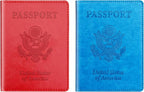 Sky Blue & Red Passport Holder Wallet Cover Case - Image 8