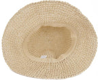 Womens Wide Brim Straw Sun Hat Foldable Floppy Crochet Beach Hat - Image 5