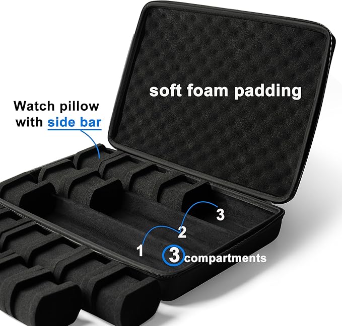 Hardshell watch case, 18 slots watch travel case - Image 2