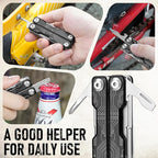 BIBURY Mini Keychain Multitool Scissors B12062B, 9 in 1 Multitool EDC Scissors - Image 7