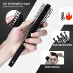 3PCS Comb Set Hair Combs for Men, Fine and Wide Tooth comb, Roller Brush for Adding Volume, Hair Styling mens comb for Styling and Grooming, Frosted Texture