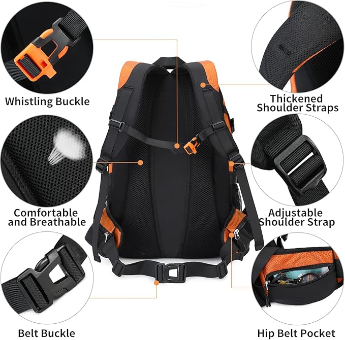 BOVIP 40L Hiking Backpack Waterproof Lightweight Daypack Travel Sports Camping - Image 5