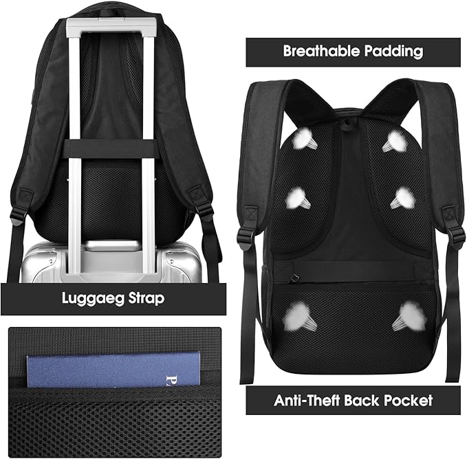 Backpack for Men and Women, School Backpack for Teens, Water Resistant Travel - Image 6