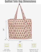 Cotton Quilted Tote Bag for Women – Large Beach & Travel Tote - Image 5
