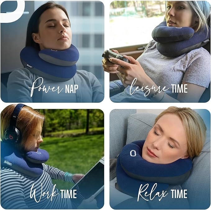 BCOZZY Travel Neck Pillow for Airplane – Patented Double Support for Head - Image 7
