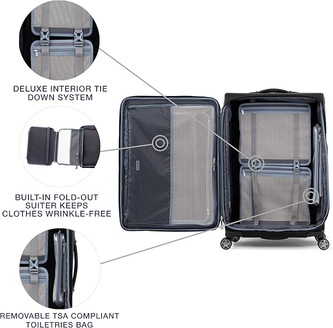 Travelpro Platinum Elite Softside Expandable Checked Luggage, 8 Wheel Spinner - Image 5