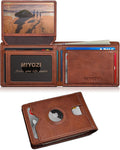 Airtag Wallet for Men, with Cash Pocket 2 ID Window 13 Cards, Slim Leather by Miyozi