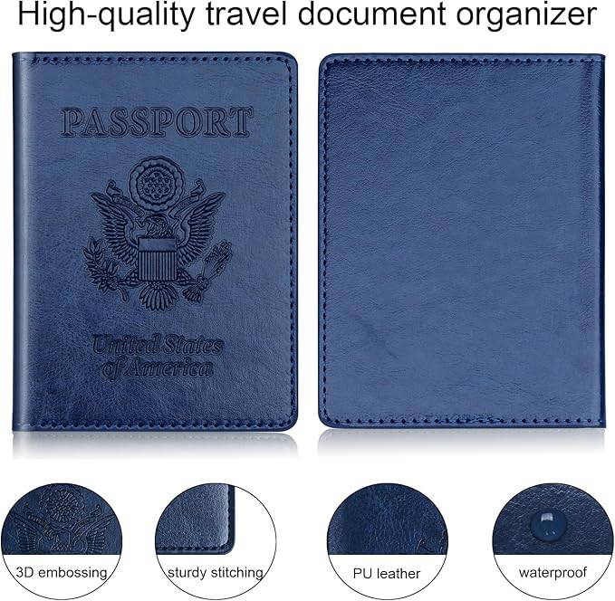 Herain Passport Holder 2Pcs, Passport Cover Wallet Case - Image 4
