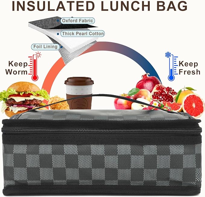 FlowFly Small Insulated Lunch box Portable Soft Bag Mini Cooler Thermal Meal - Image 3