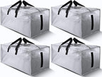 4 Pack Large Strong Bags with Zippers & Carrying Handles by HOMESURE
