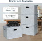 Large 17" 36 Quart Collapsible Stackable Storage Bins - Image 3