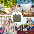 LEDAOU Large Beach Tote Bag Women Waterproof Sandproof Zipper Beach Tote Bag - Image 9