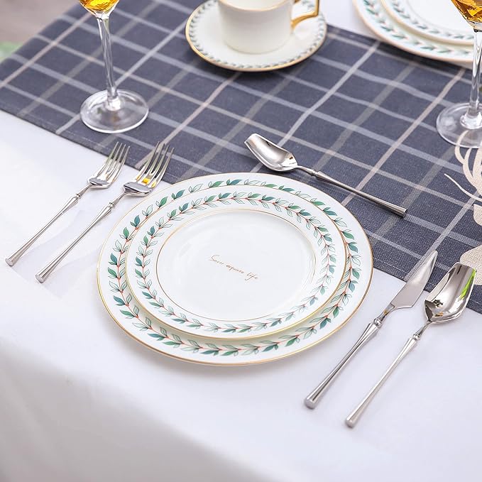 20-Piece Silverware Set for 4, Modern 18/10 Stainless Steel Flatware Set - Image 7