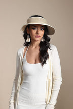 Joywant Womens Sun Visor Hats, Packable Wide Brim Ponytail Beach Hat Straw - Image 5