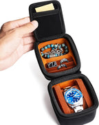 single watch travel case, hard watch case with/compartment by Unknown