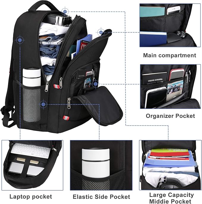 Laptop Backpack for Men, Large Anti-Theft Business Travel Backpack - Image 2
