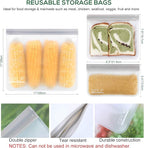 SPLF 18 Pack BPA FREE Reusable Storage Bags, Extra Thick Leakproof Silicone and - Image 3