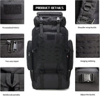 Hiking Backpack for Men 70L/100L Camping Backpack Military Rucksack Molle 3 - Image 6
