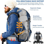 Loowoko 50L Hiking Backpack, Waterproof Camping Essentials Bag - Image 3