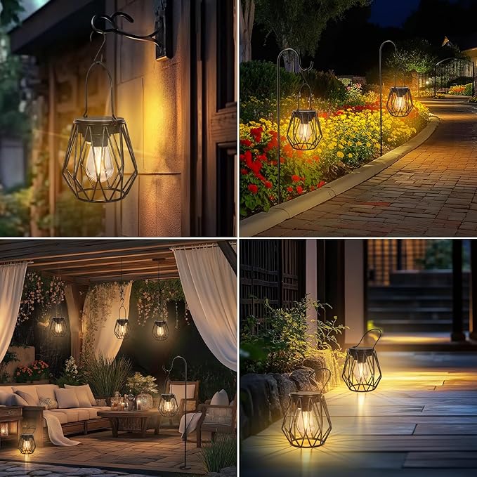 Solar Lanterns Outdoor Waterproof, Upgraded Powered Hanging Solar Lights - Image 9