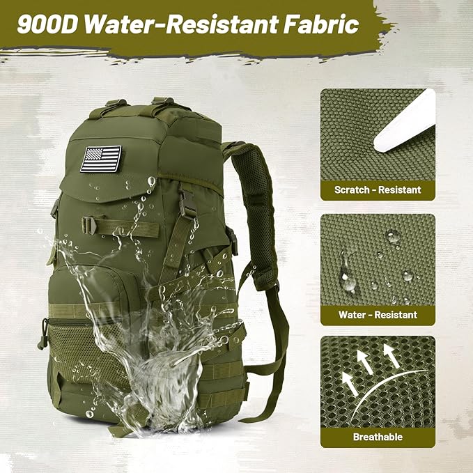 50L Tactical Backpack for Men and Women, Water-Resistant Molle Rucksack - Image 5
