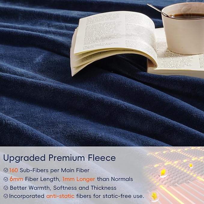 PHF Ultra Soft Fleece Blanket Twin Size, No Shed No Pilling Luxury Plush Cozy - Image 4