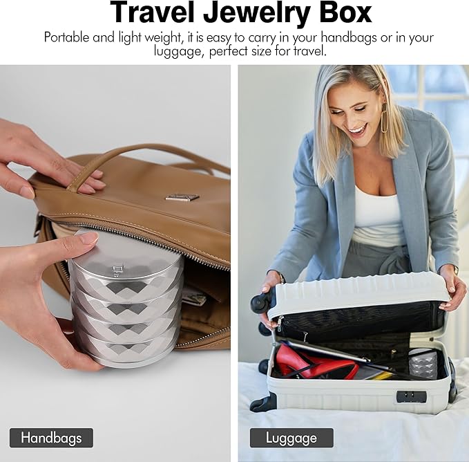 CONBOLA Travel Jewelry Case Box, Small Jewelry Organizer Earring Holder - Image 6