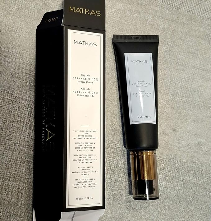 MATKAS Korean Active Capsule 0.05% Retinal Hybrid Face Cream - 1.7 Fl Oz. Night Time Face Moisturizer, Korean Skin Care Anti Aging Moisturizer, Retinal Night Cream + Ceramide Skin Barrier Repair Serum