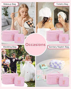 Initial Makeup Bag - Personalized Monogram Cute Makeup Bags,Make Up Case for Women Her Best Friend Friendship Sister Teacher,Birthday Gifts for Women,Girls Makeup Toiletry Bag Pouch,Pink R