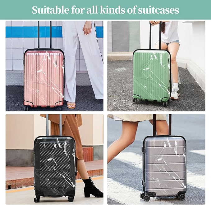 Clear PVC Luggage Cover, Waterproof Dustproof Anti-Scratch Suitcase Protector - Image 3