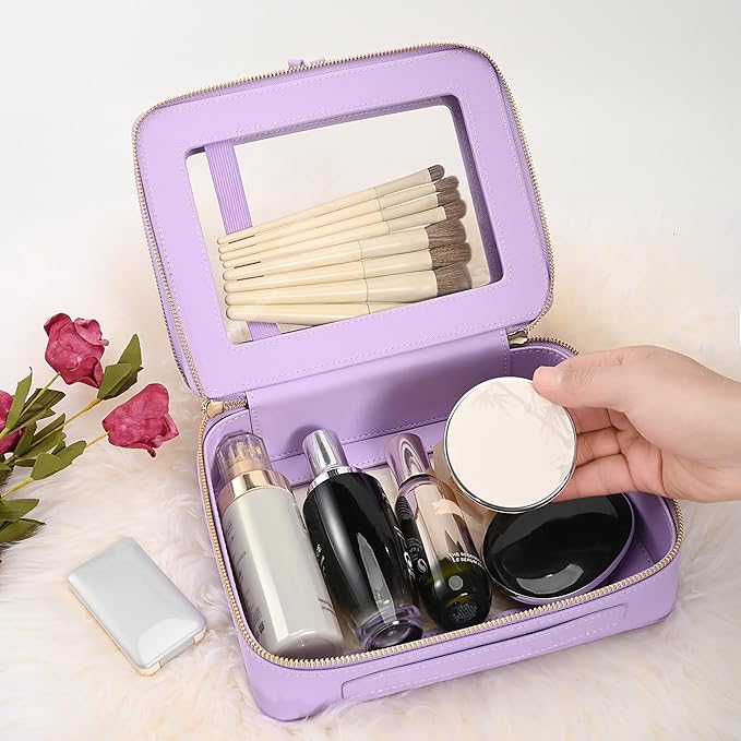 Aveniee Clear Makeup Bags, Double Layer Cosmetic Bags - Image 2