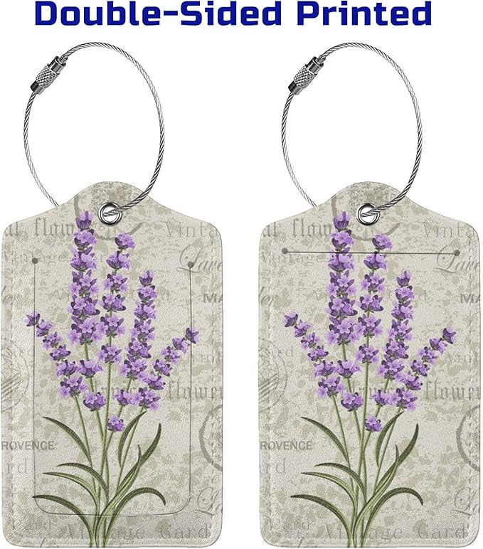 2 Pcs Purple Lavender Luggage Tags - Image 4